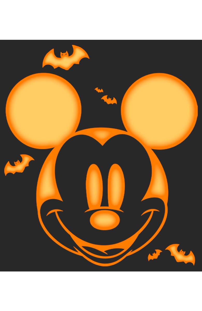 Mickey & Friends Women's Mickey & Friends Halloween Pumpkin Face Graphic T-Shirt, Alternate, color, Black