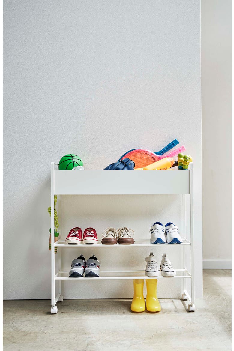 Rolling Entryway Storage Shelf, Alternate, color, WHITE