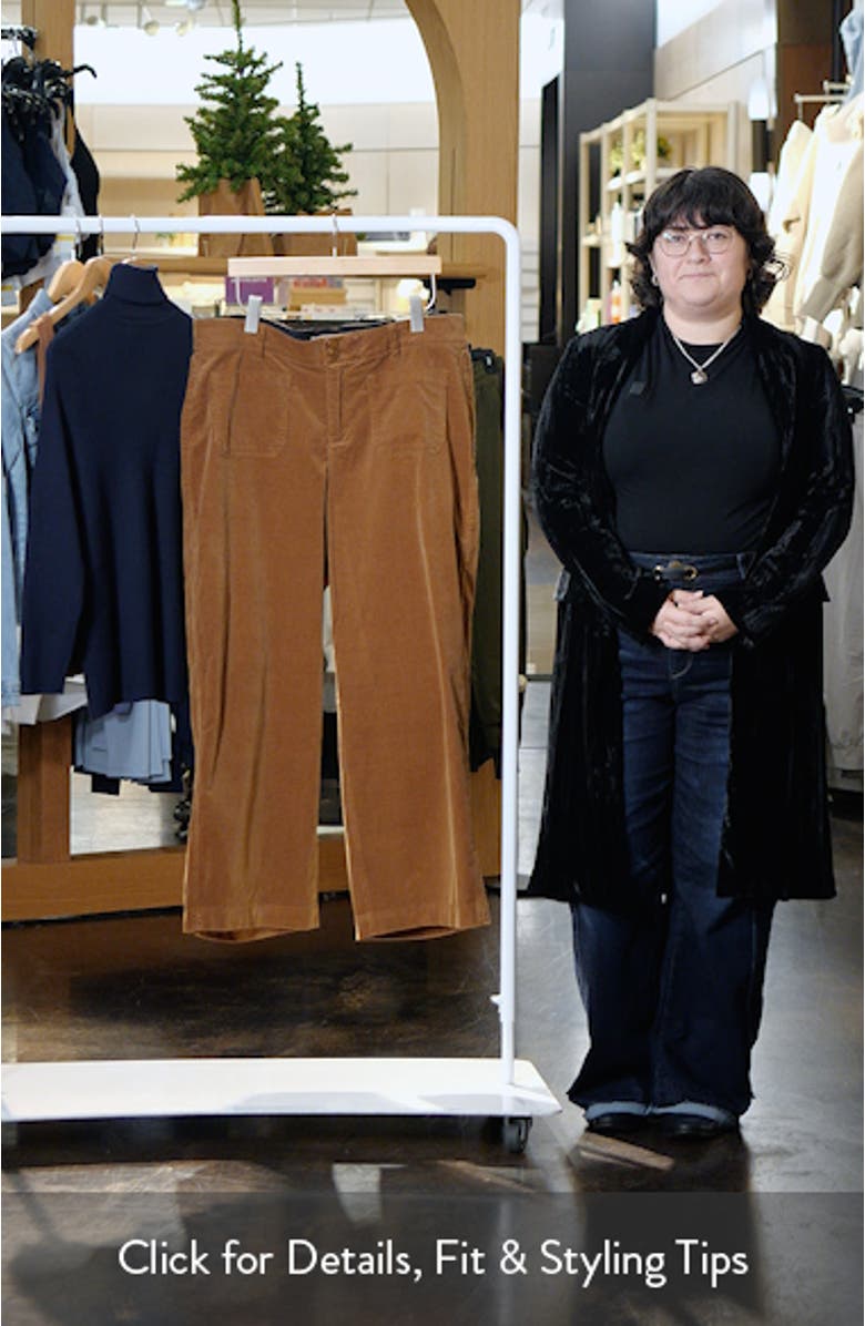Emma 'Ab'Solution Patch Pocket High Waist Wide Leg Corduroy Pants, sales video thumbnail