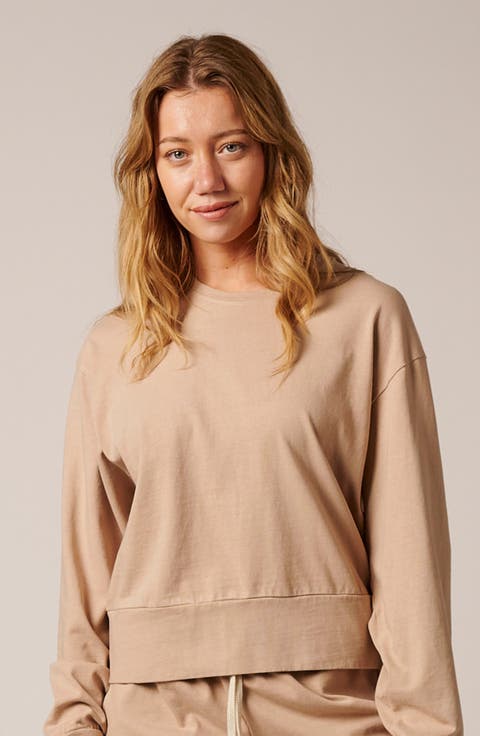 Womens Cotton Lounge Crew