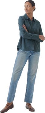 Pact Organic Cotton Relaxed Slub Long Sleeve Button Up