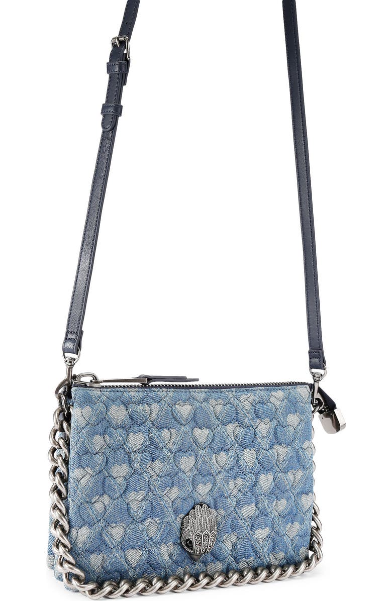 Kurt Geiger London Kensington Puff Quilted Denim Pouch Shoulder Bag, Alternate, color, Dark Blue