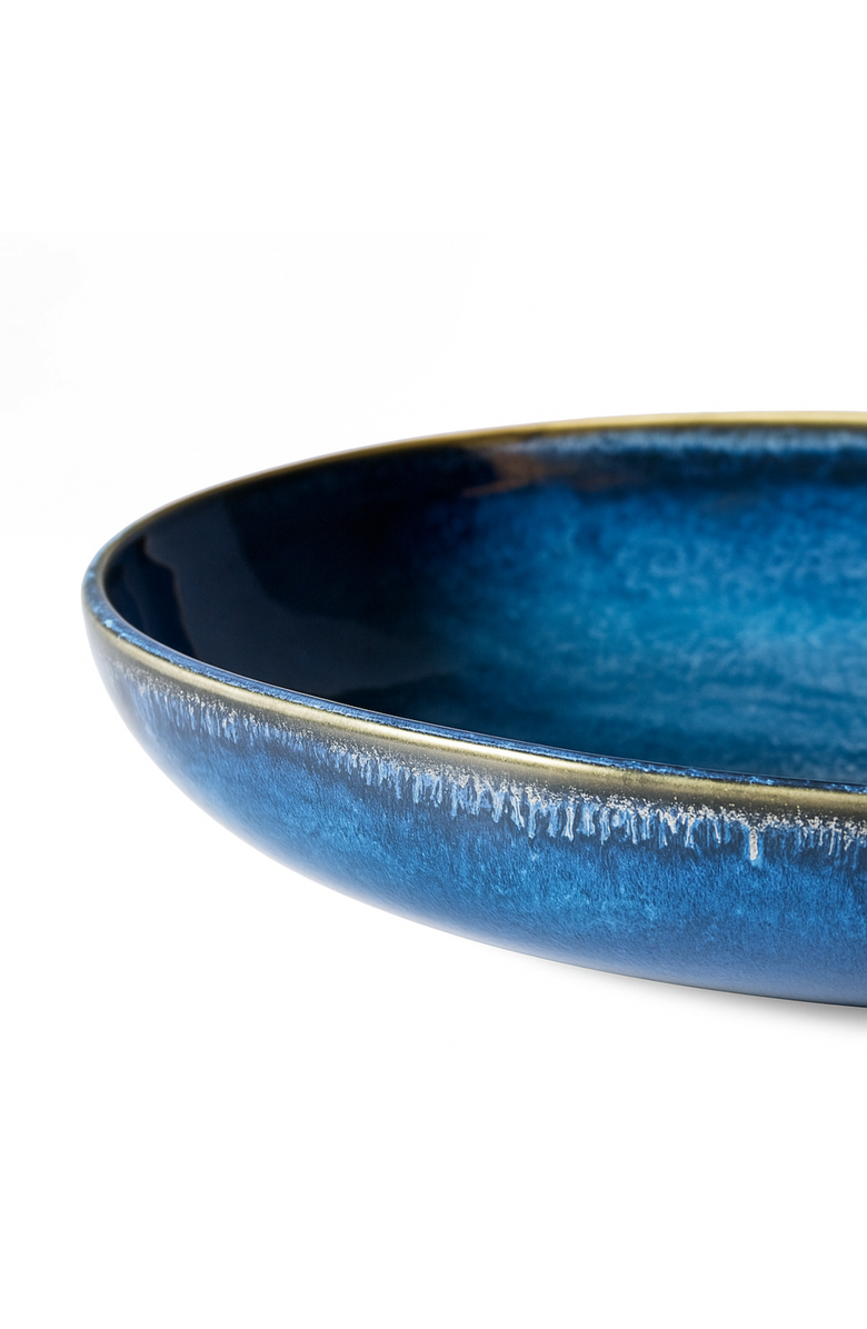 Gharyan Stoneware Youlha Pasta Plate, Set of 4, Alternate, color, Indigo