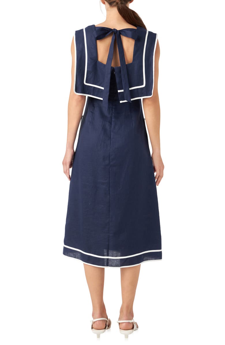 English Factory Sleeveless Linen A-Line Dress, Alternate, color, 