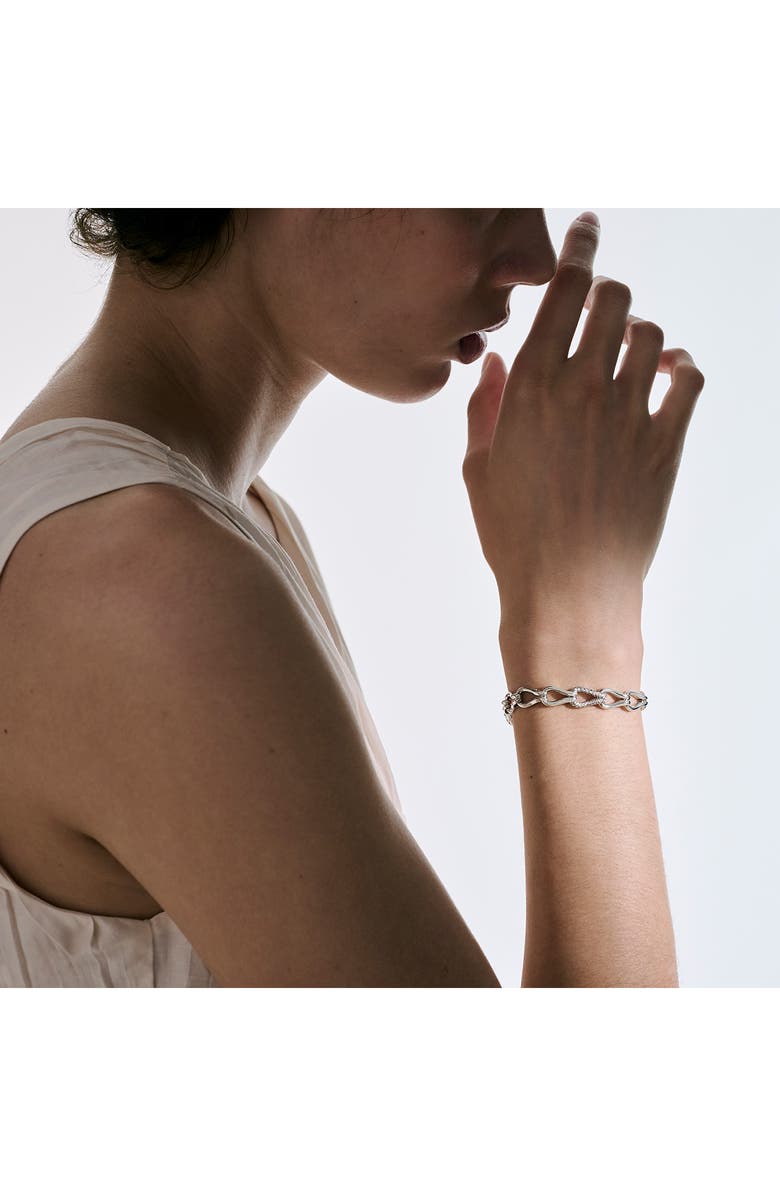 John Hardy Surf Bracelet, Diamonds, 8.5mm, Alternate, color, Silver