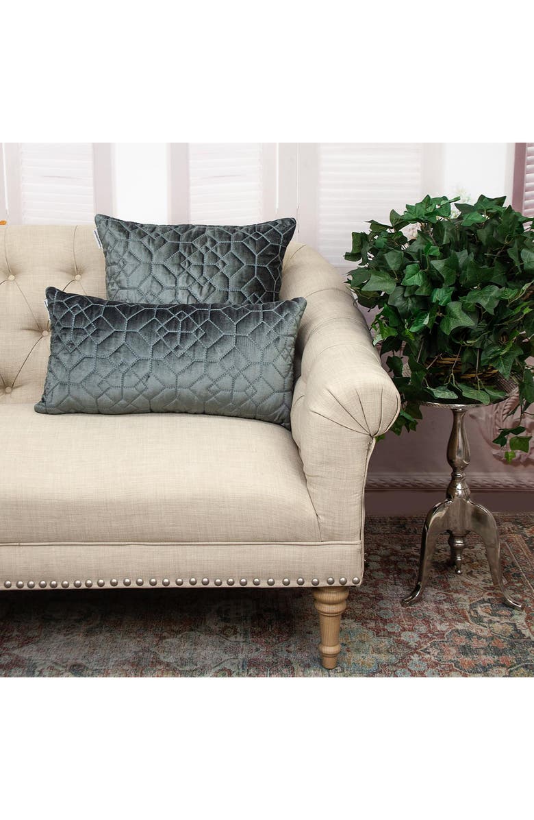 PARKLAND COLLECTION Sora Quilted Throw Pillow, Alternate, color, Charcoal