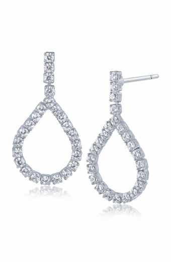 CZ by Kenneth Jay Lane Cubic Zirconia Loop Drop Earrings