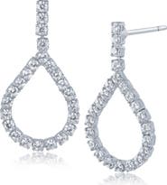 CZ by Kenneth Jay Lane Cubic Zirconia Loop Drop Earrings
