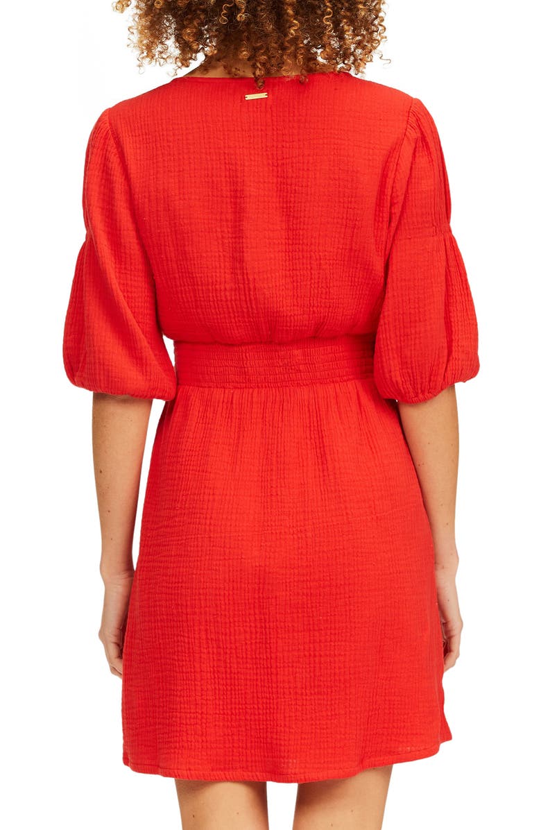 Billabong Spellbound Puff Sleeve Cotton Dress, Alternate, color, 