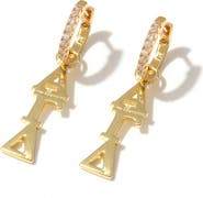 Color Shout Alpha Gamma Delta Greek Letter Huggie + Charm Earrings