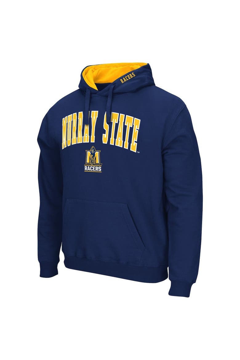Men's Colosseum Navy Murray St. Racers Arch & Logo 3.0 Pullover Hoodie, Alternate, color, Navy