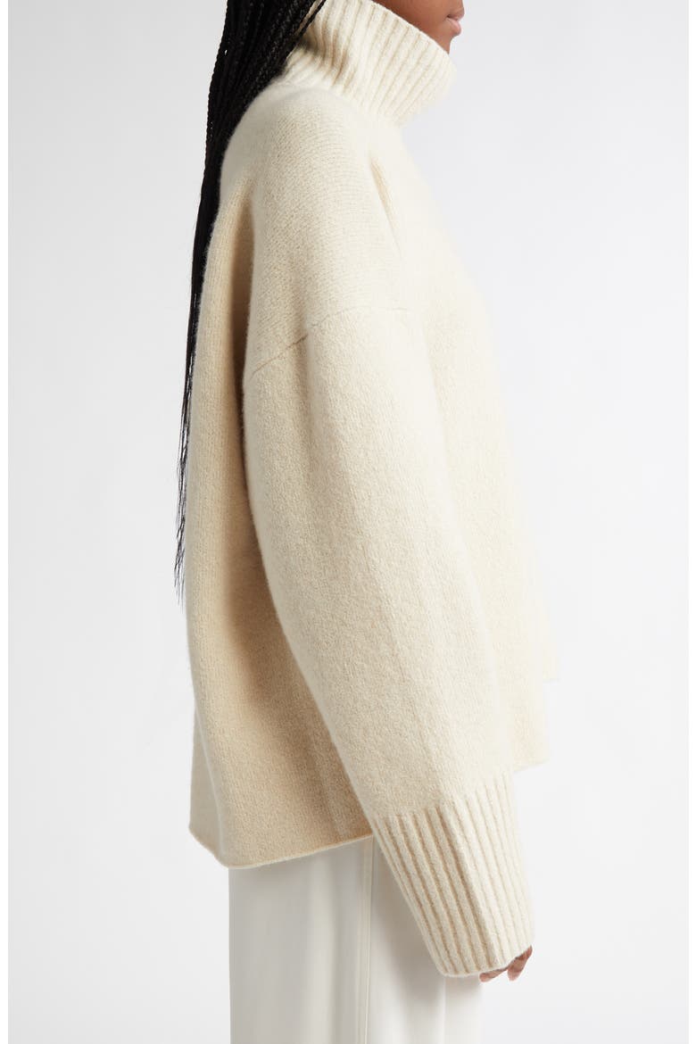 Sandra Cashmere & Wool Blend Turtleneck Sweater, Alternate, color, ECRU