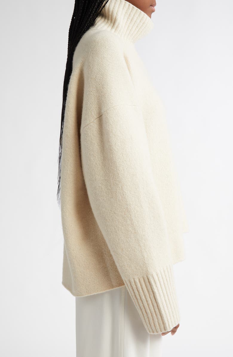 Proenza Schouler Sandra Cashmere & Wool Blend Turtleneck Sweater, Alternate, color, Ecru