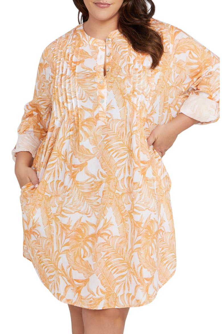 Gershwin Cotton Cover-Up Tunic, Main, color, CORAL