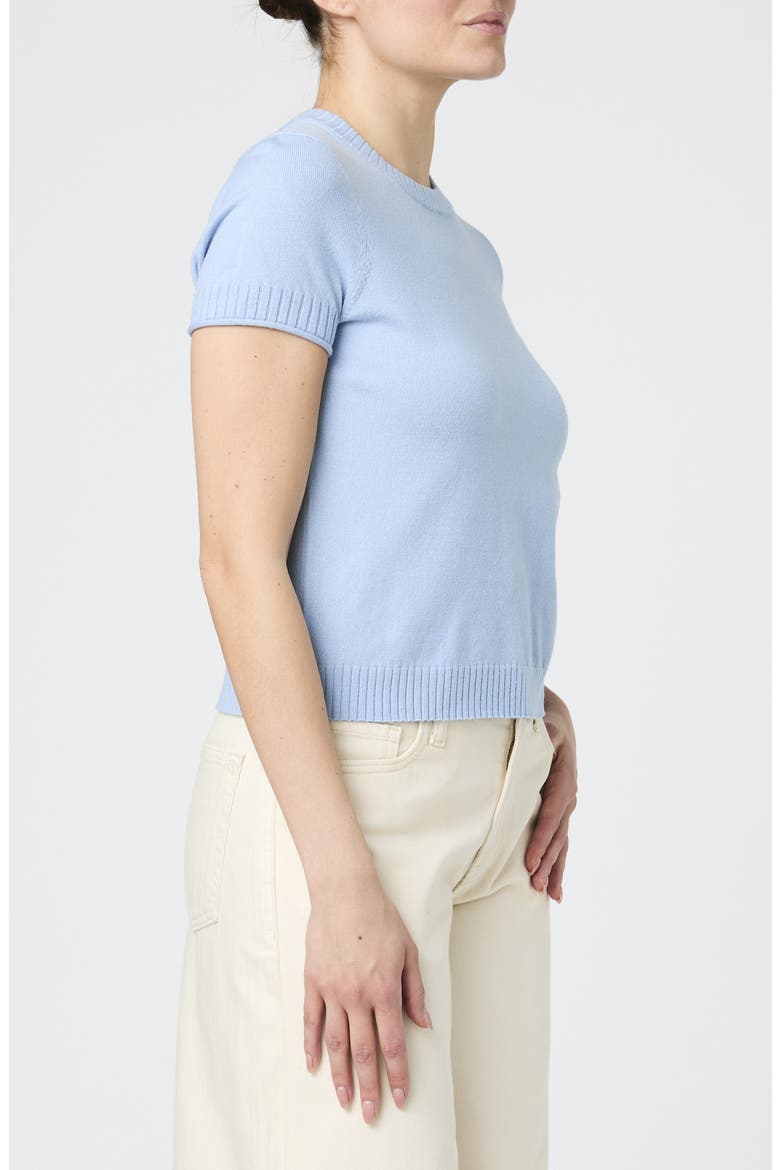 Crewneck Short Sleeve Sweater, Alternate, color, CASHMERE BLUE
