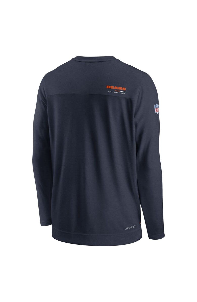 Nike Men's Nike Navy Chicago Bears Sideline Coach Chevron Lock Up Long Sleeve V-Neck Performance T-Shirt, Alternate, color, Navy