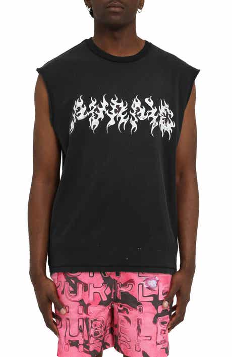 Textured Logo Cotton Muscle Tee