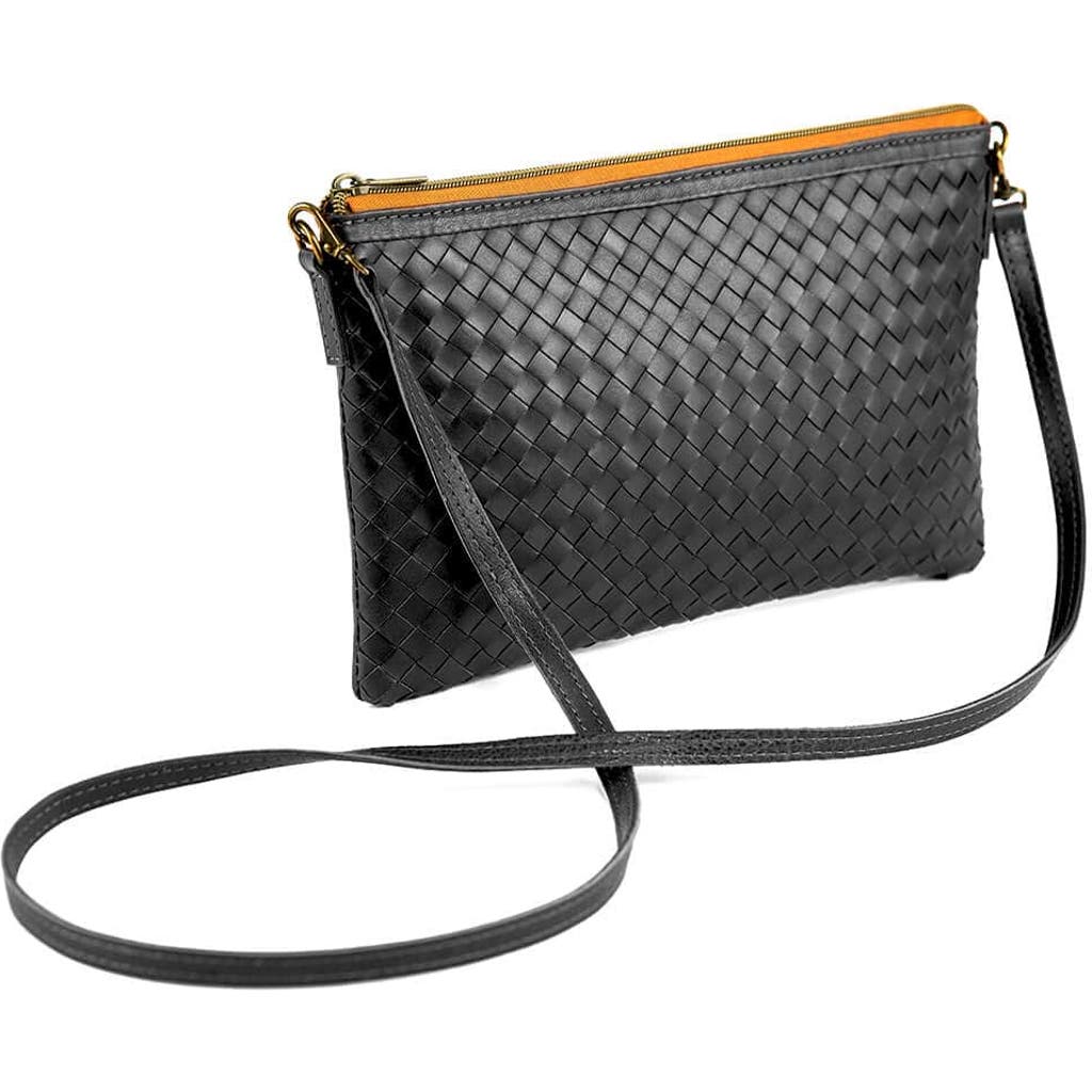 Deux Mains Woven Crossbody Bag In Black