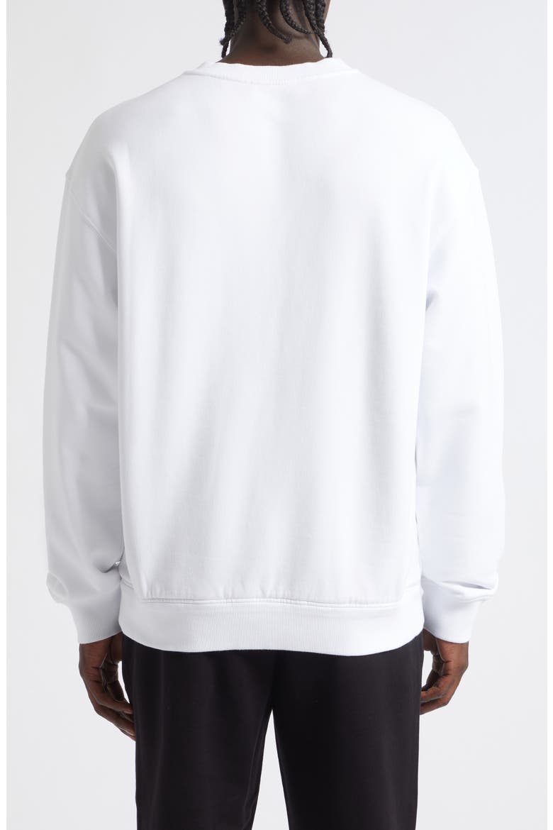 Logo Plate Cotton Sweatshirt, Alternate, color, BIANCO OTTICO