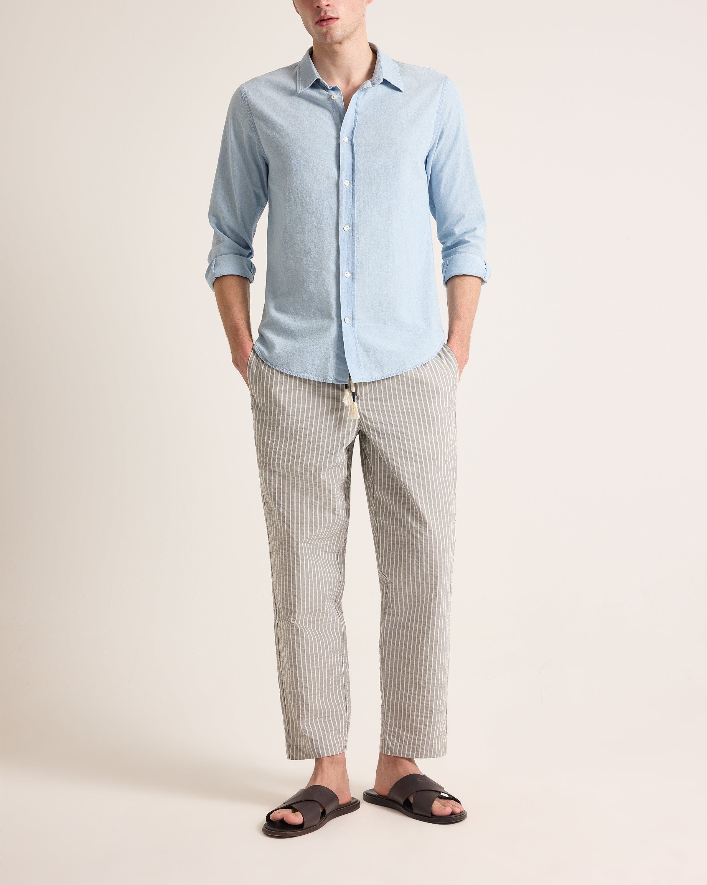 selected ELEPHANT GREY/LATTE STRIPE