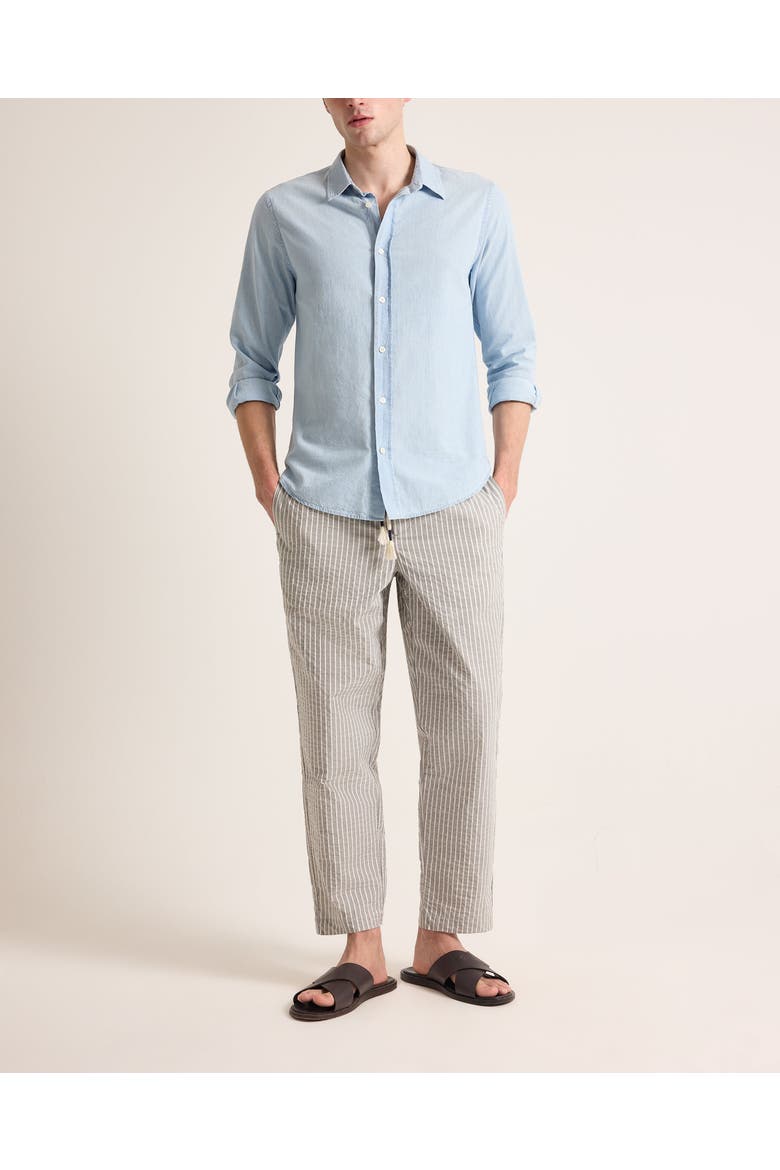 Sonoran Seersucker Relaxed Fit Seersucker Stripe Trousers, Main, color, ELEPHANT GREY/LATTE STRIPE