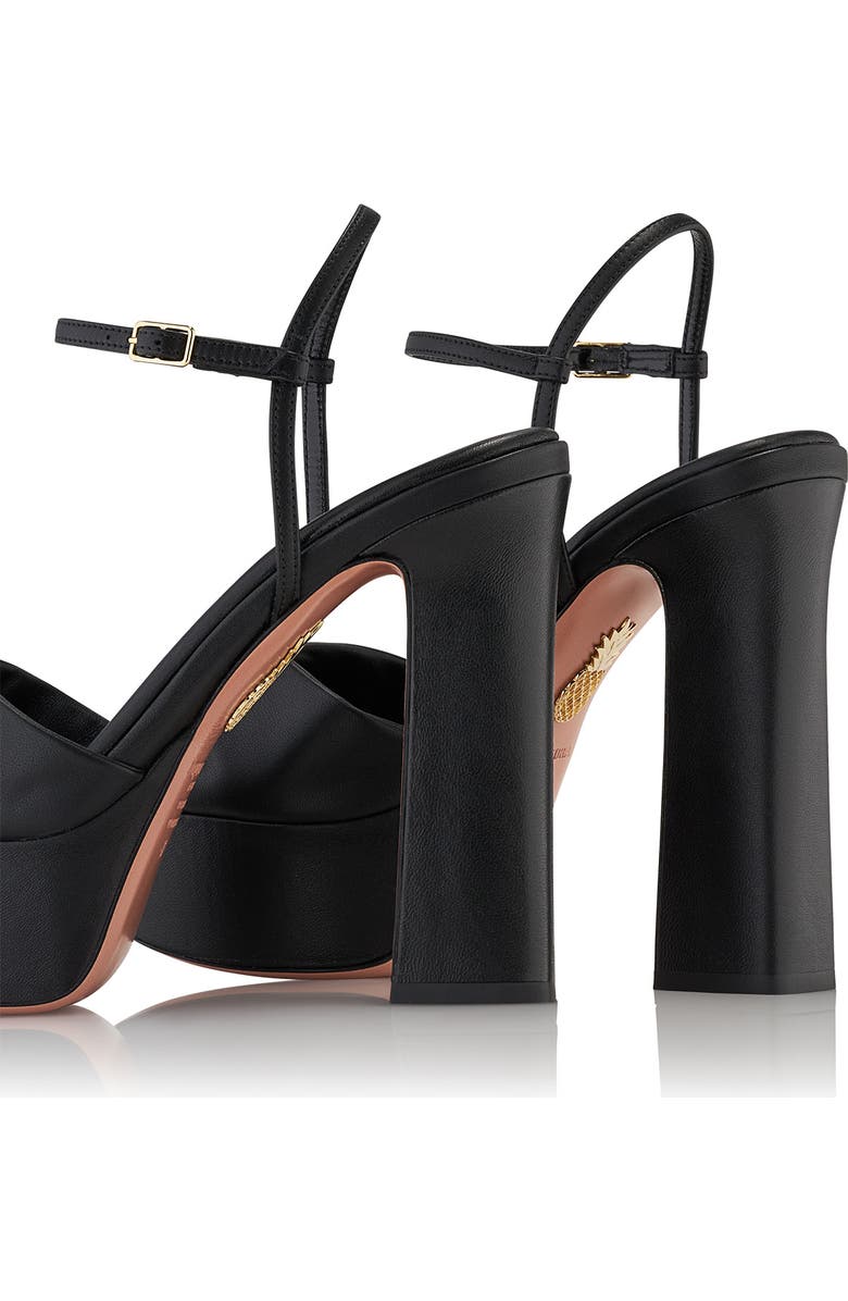 Aquazzura Twist Ankle Strap Platform Sandal, Alternate, color, Black