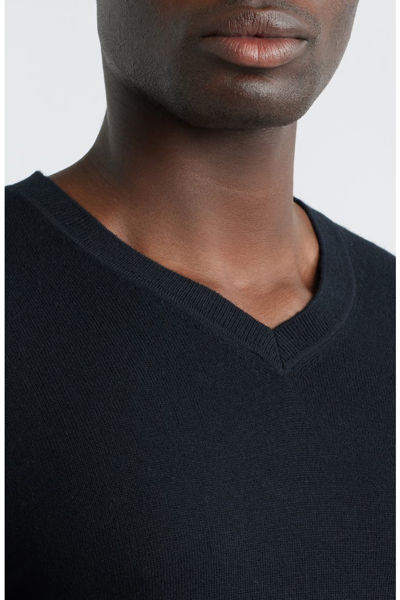 Cotton & Cashmere V-Neck Sweater, Alternate, color, BLACK CAVIAR