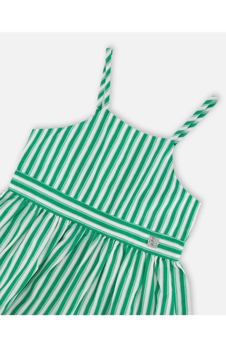 Deux par Deux Cotton Stripes Sleeveless Sundress, Alternate, color, Green Stripes