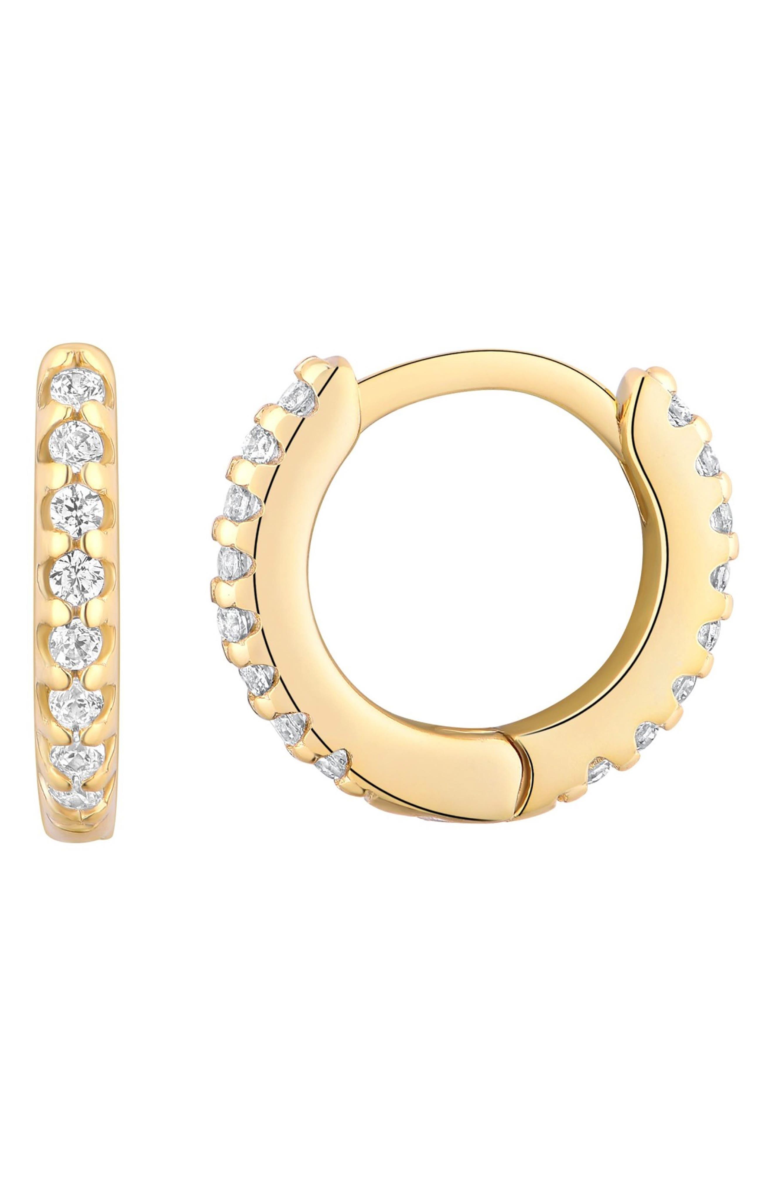 Cubic Zirconia Huggie Hoop Earrings