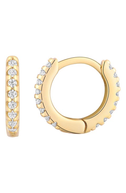 Cubic Zirconia Huggie Hoop Earrings