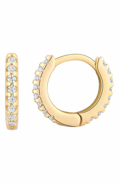Cubic Zirconia Huggie Hoop Earrings
