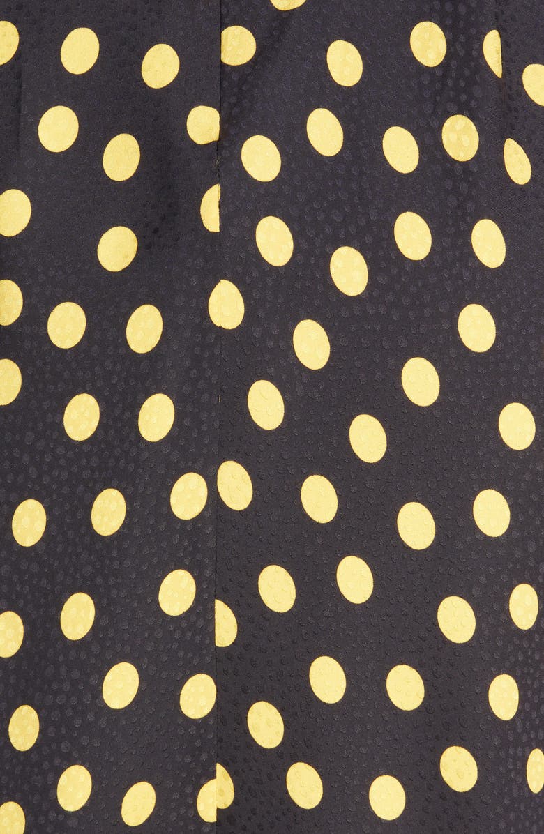 Alaïa Leather & Silk Crepe Bustier Dress, Alternate, color,