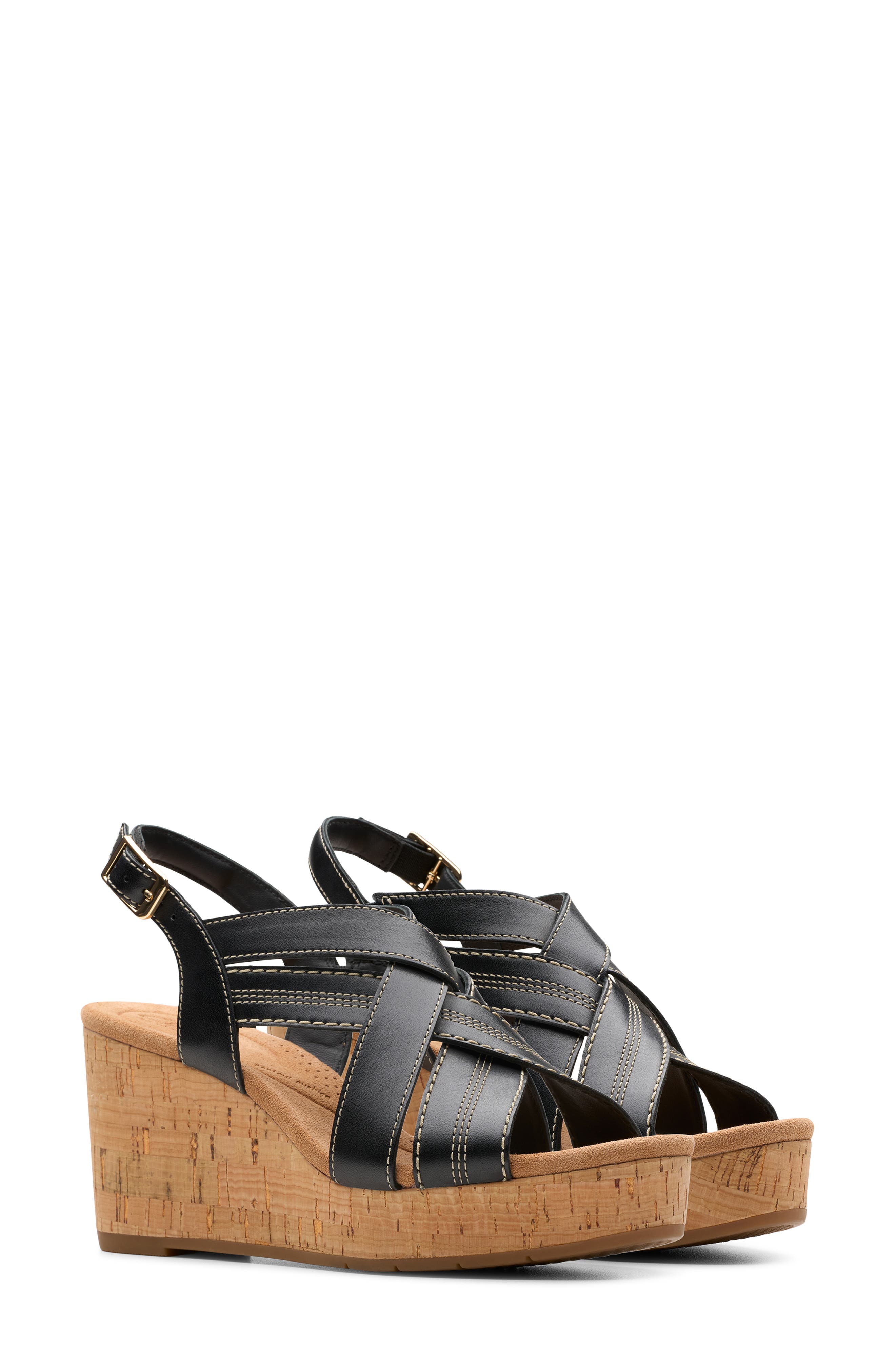 Clarks<sup>®</sup> Savina Slingback Wedge Sandal, Alternate, color, 