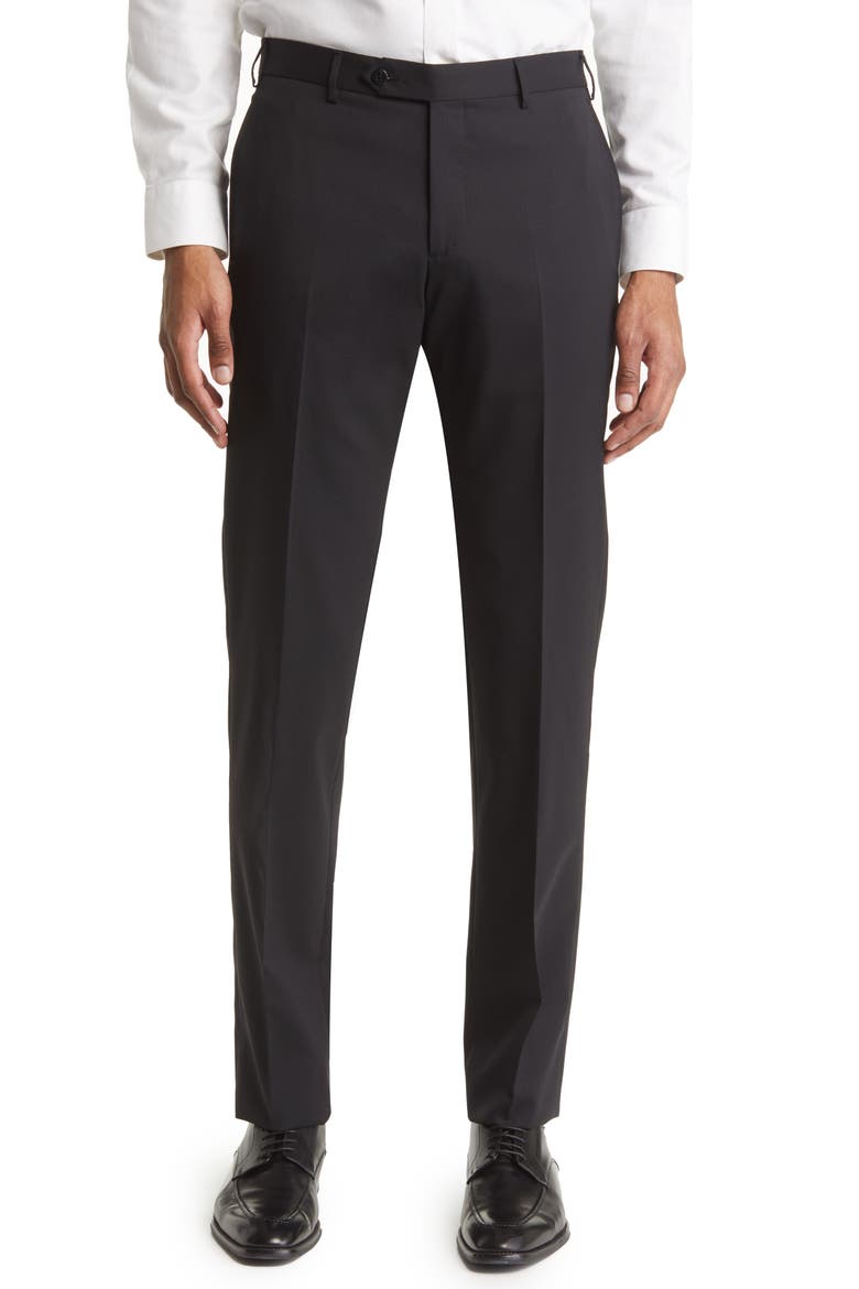 Parker Stretch Wool Trousers, Main, color, BLACK