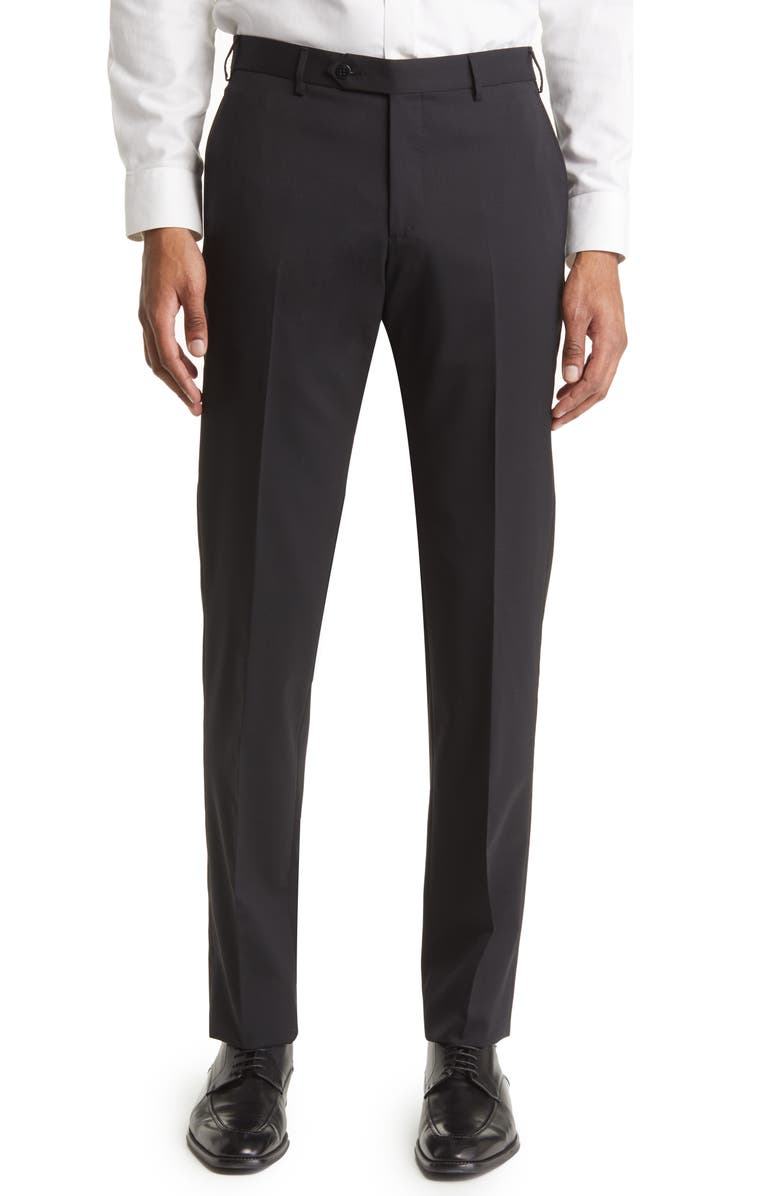 Zanella Parker Stretch Wool Trousers, Main, color, Black