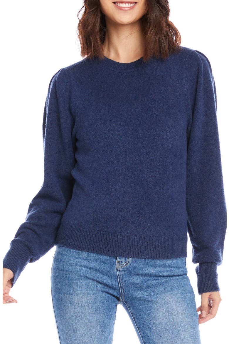 Puff Sleeve Sweater, Main, color, DEEP BLUE