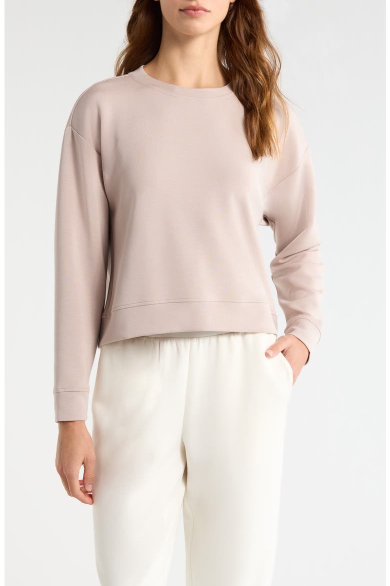 Sienna Crop Performance Sweatshirt, Main, color, TAN
