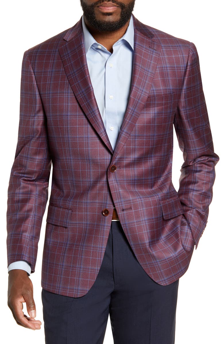 Hart Schaffner Marx Classic Fit Plaid Wool Sport Coat, Main, color,