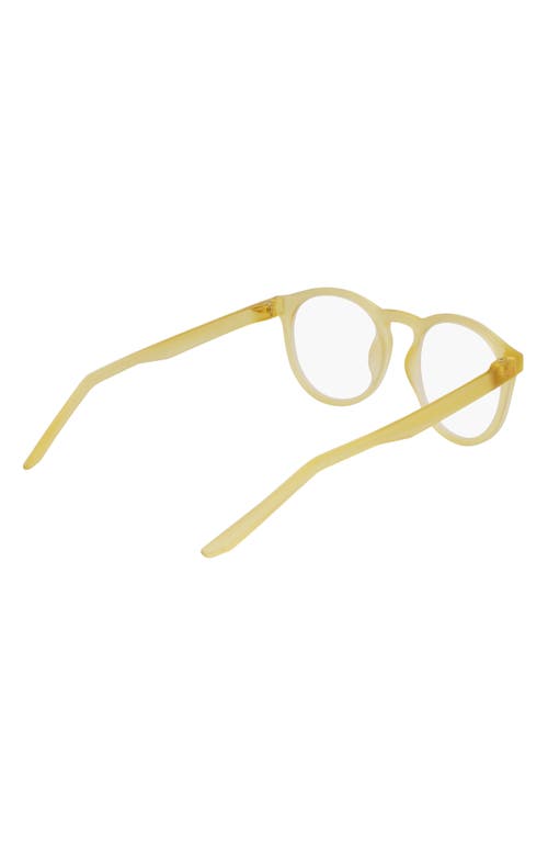 Nike Swerve 51mm Round Blue Light Blocking Reading Glasses In Yellow