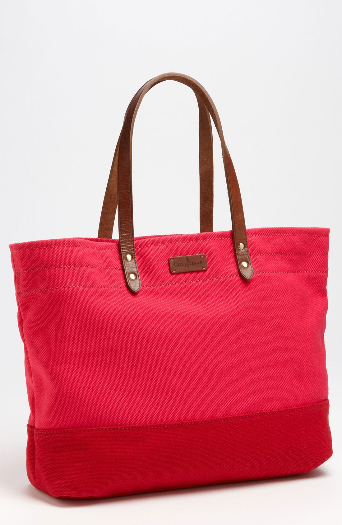 'Jitney' Canvas Tote, Main, color, AZALEA/ TANGO RED