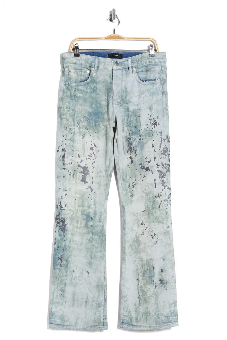 Worn Camouflage Embroidered Flare Leg Jeans, Alternate, color, LIGHT INDIGO