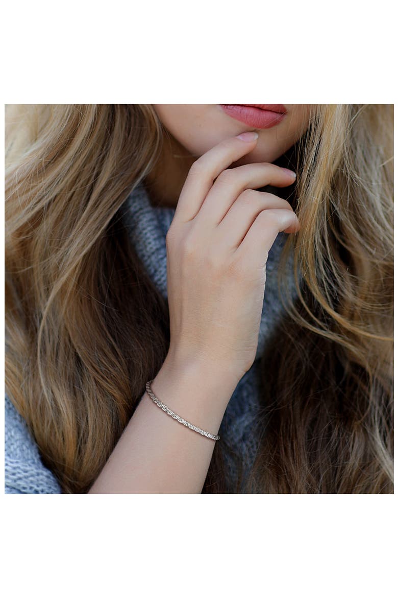 Diamond Cut Rope Chain Bracelet, 3.1mm, Alternate, color, SILVER