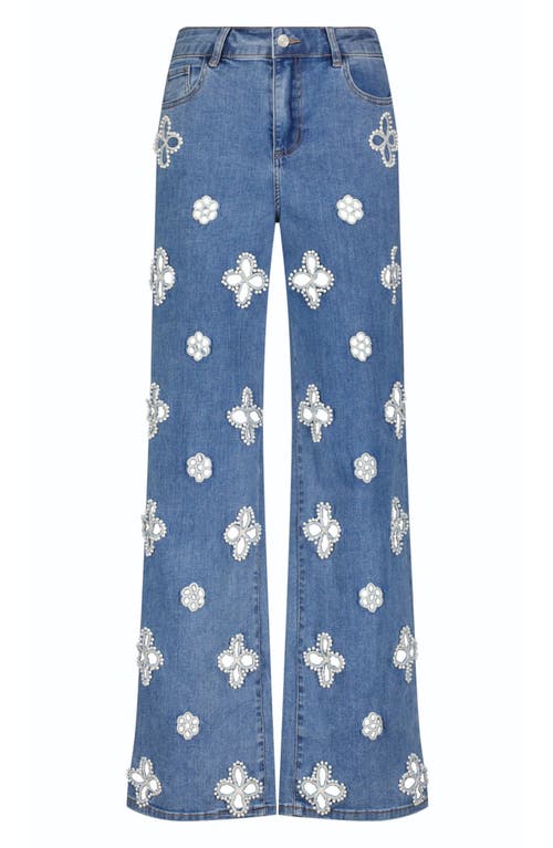 The Noli Shop Kaia Pearl High Rise Jean Petite In Blue