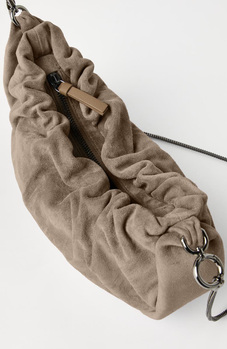 Brunello Cucinelli Suede Brioche Hobo bag, Alternate, color,