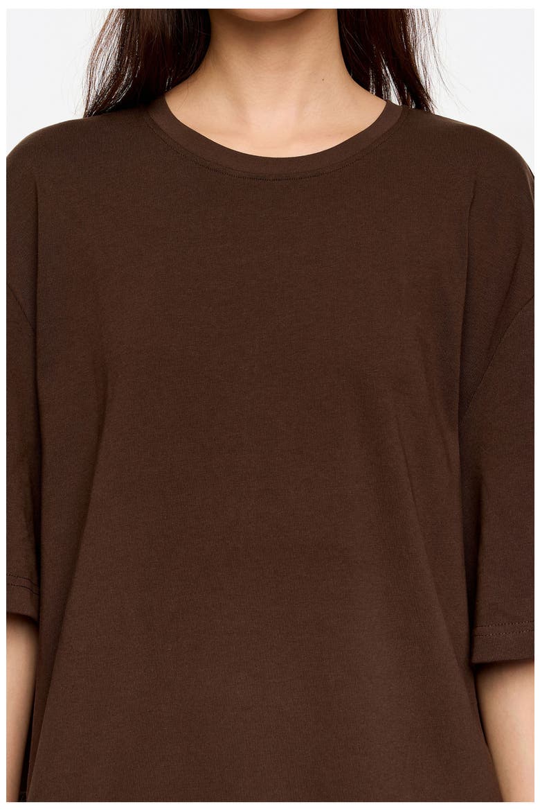 Oversize Lace T-Shirt, Alternate, color, DARK BROWN