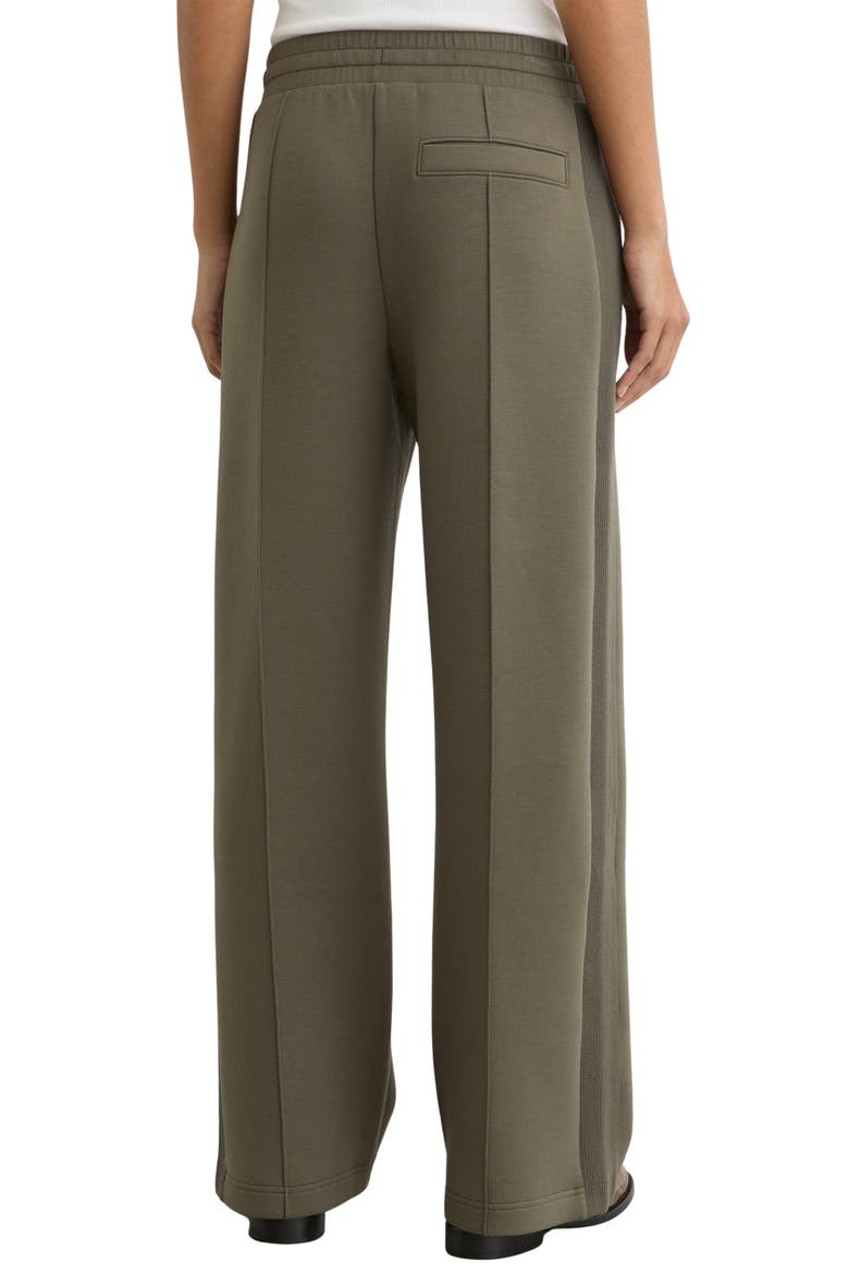 Bella Wide Leg Rib Trim Pants, Alternate, color, KHAKI GREEN
