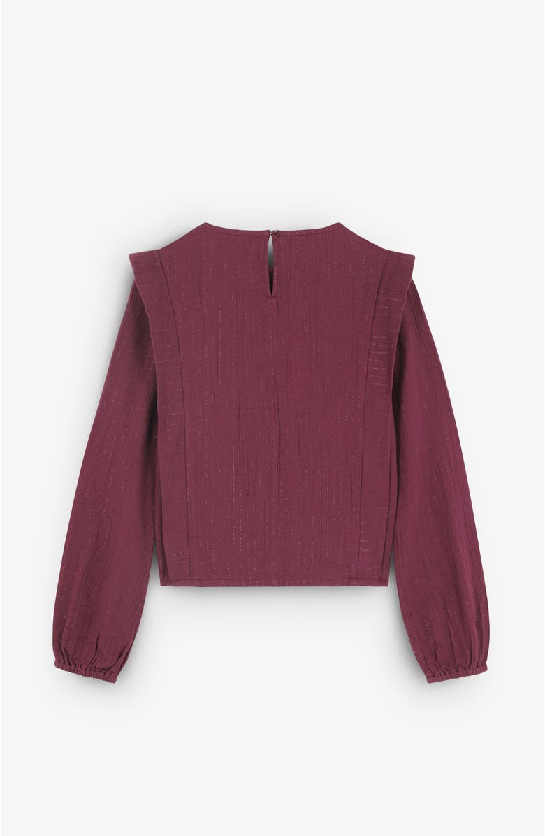 Scalpers Stripeslurexblouse Girls, Alternate, color, Burgundy