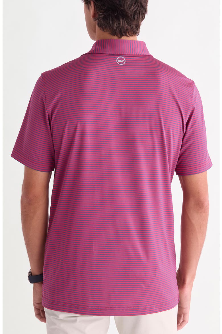 Stripe Sankaty Short Sleeve Performance Polo, Alternate, color, RHODODENDRON