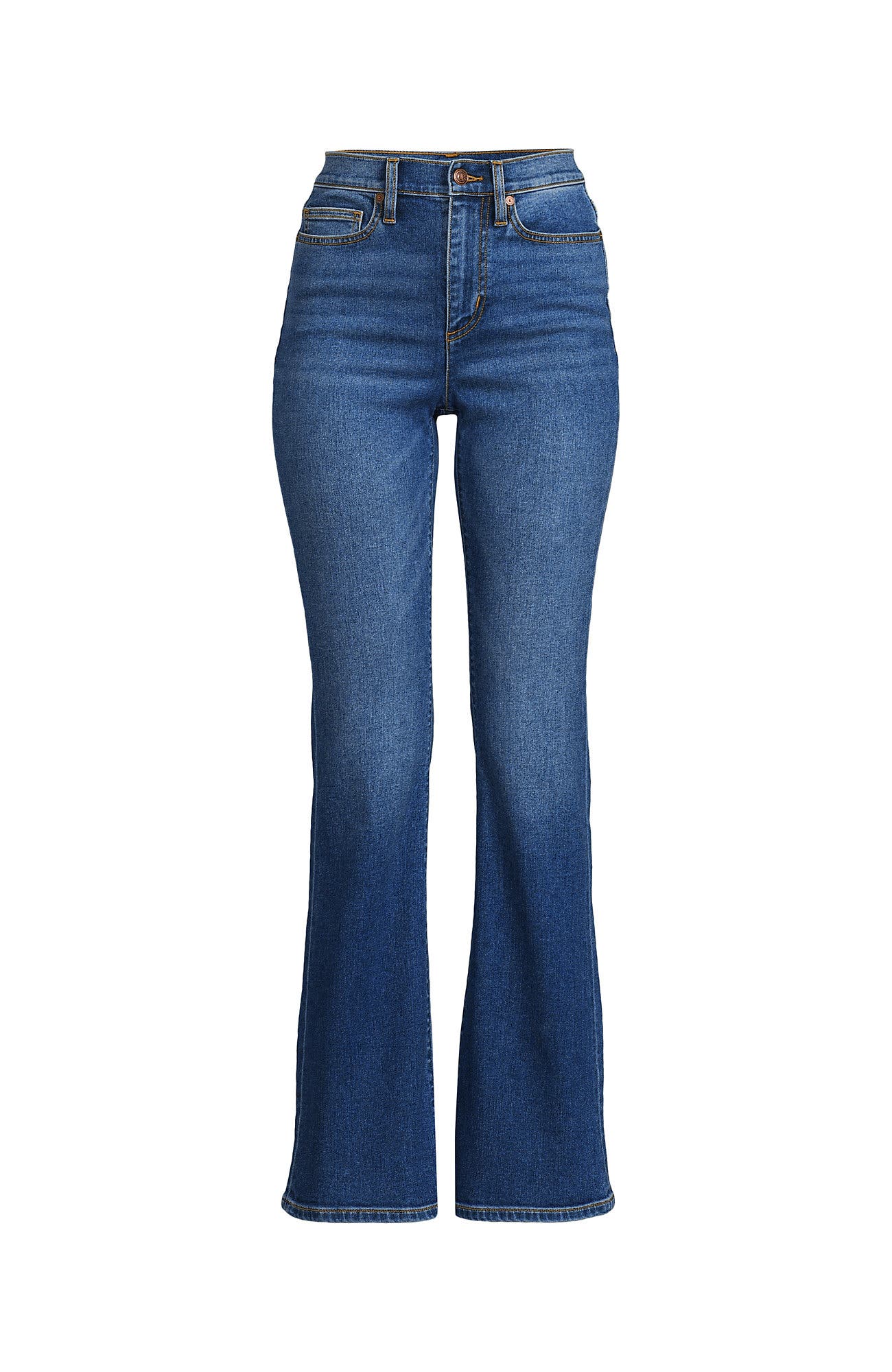 Lands' End Plus Size High Rise Denim Skinny Flare Jeans (Women) | Nordstrom
