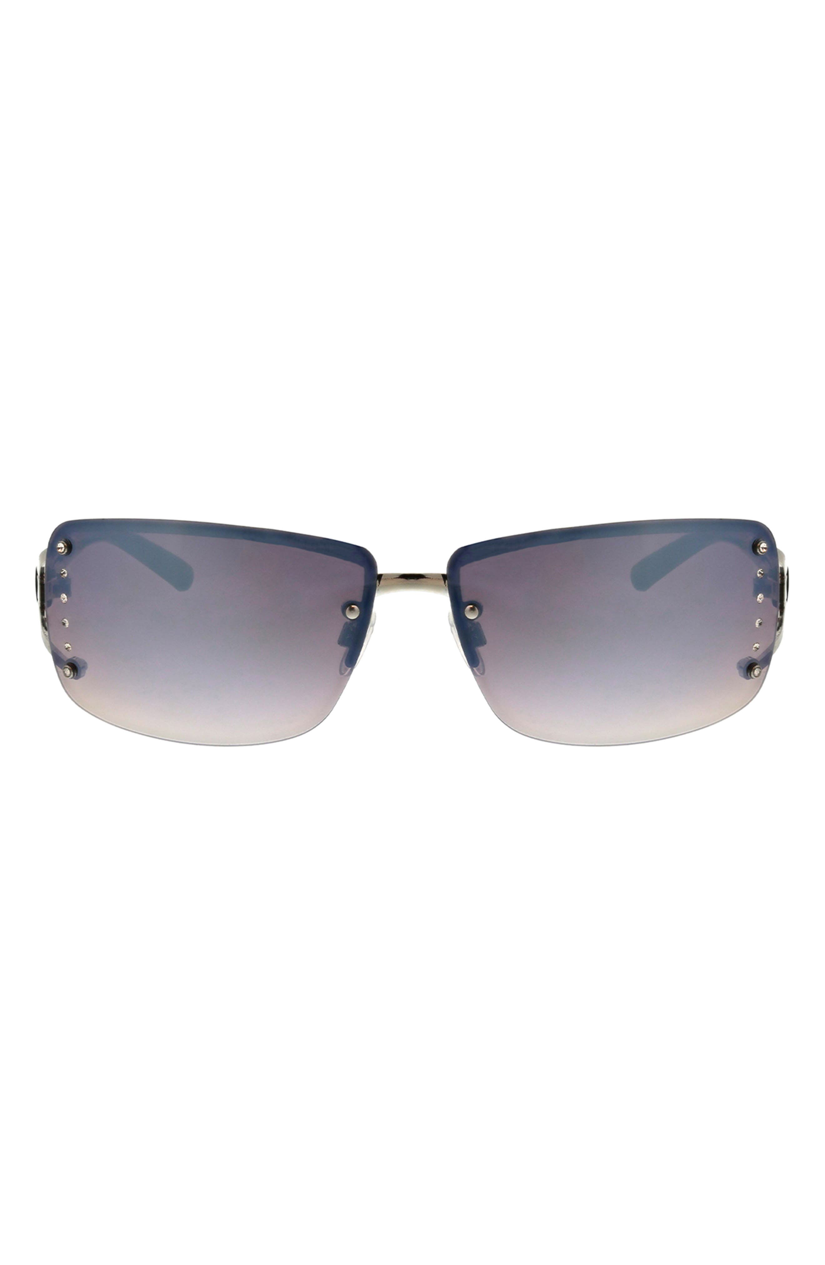 BCBG 66mm Y2K Rimless Rectangle Sunglasses